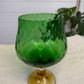 Vintage Green Glass Vase 1960's Glass Goblet Mid Century Art Deco Empoli Style