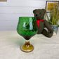 Vintage Green Glass Vase 1960's Glass Goblet Mid Century Art Deco Empoli Style