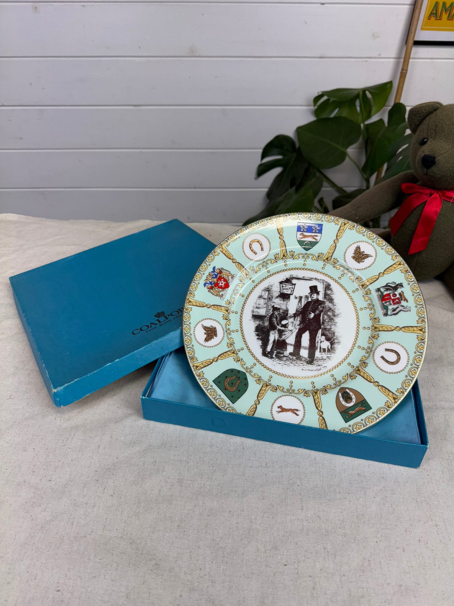 Royal Worcester Fine Bone Plate Leicestershire Constabulary Gala Day Police Collectible