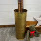 Vintage Brass Umbrella Stand Walking Stick Cane Holder Farmhouse Country Home