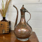 Vintage Middle Eastern Copper Coffee Pot Decorative Antique Arabic Art Deco