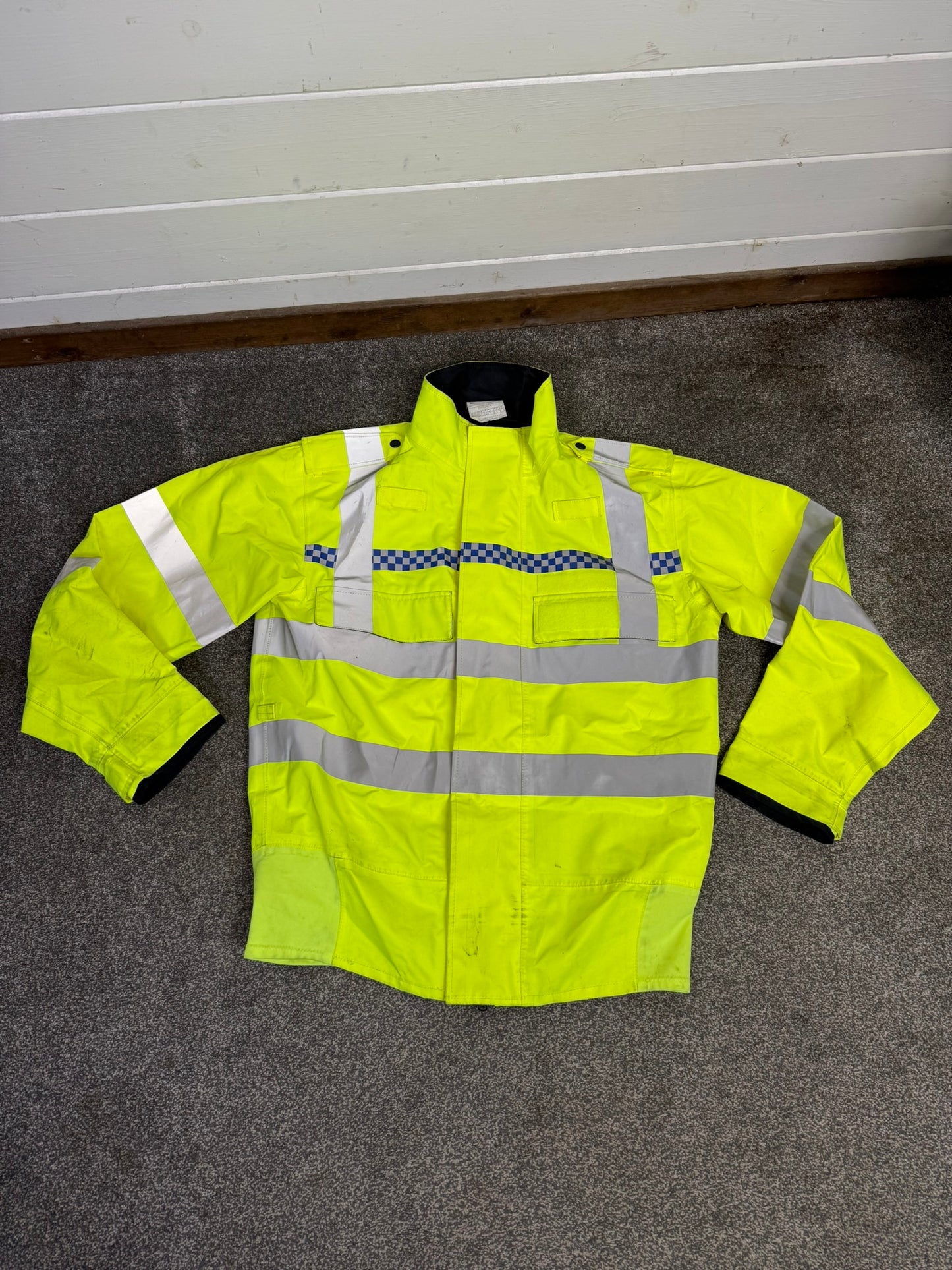 Ex Police Hi Vis Waterproof Bomber Jacket Coat Medium Security Walking Riding