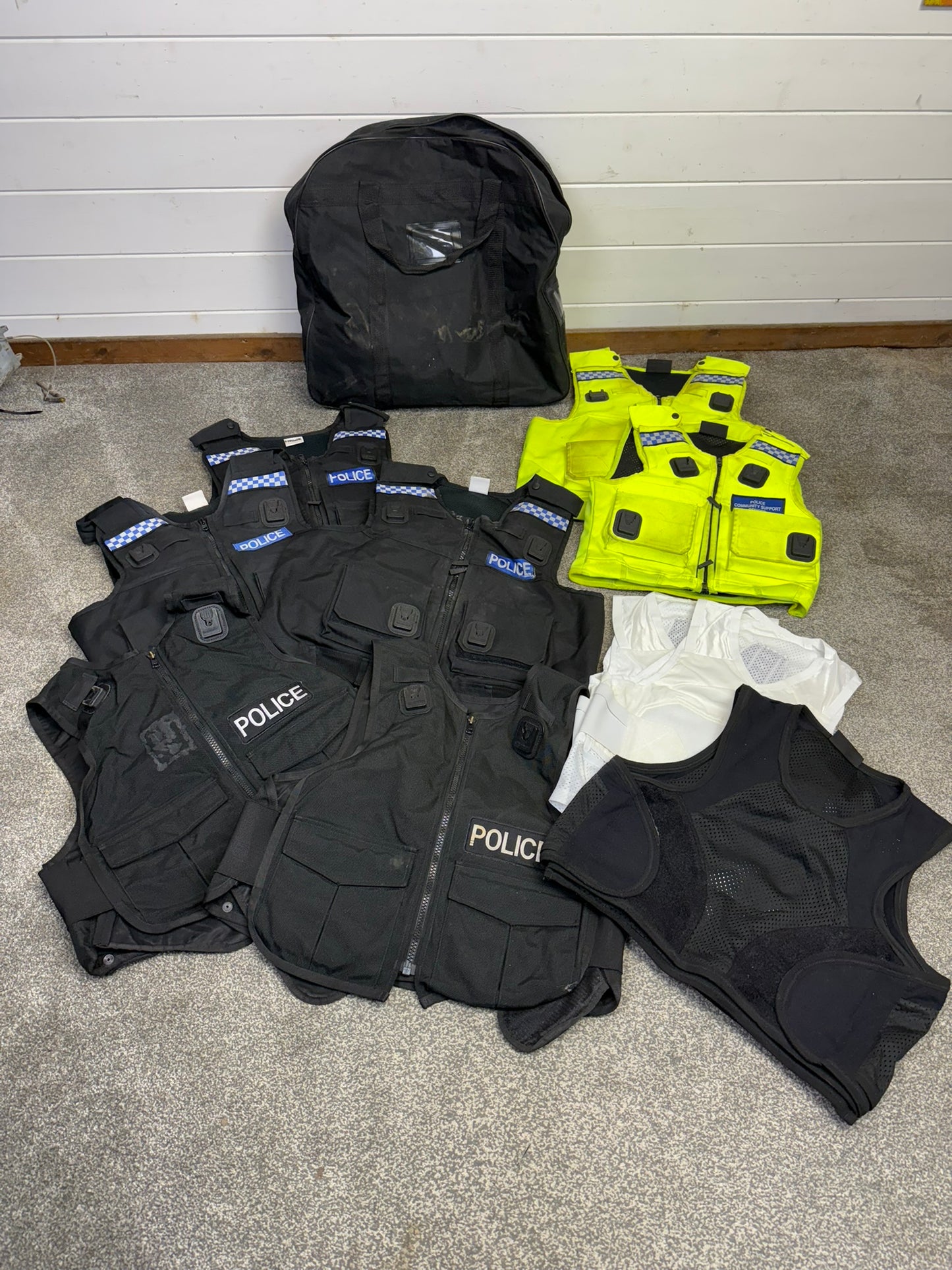 10x Ex police Body Armour Covers Job Lot Collectable Film Uniform Hire