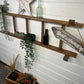 Vintage Wooden Ladder Wall Shelf Reclaimed Rustic Decor Living Room Hallway Plant Display