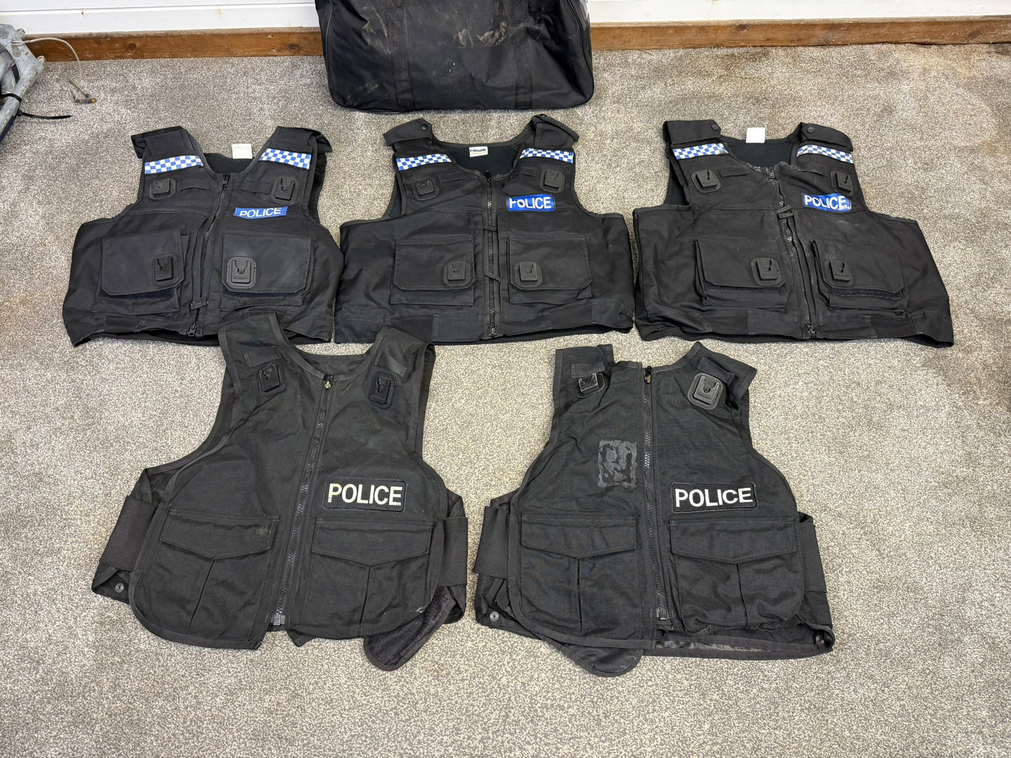 10x Ex police Body Armour Covers Job Lot Collectable Film Uniform Hire