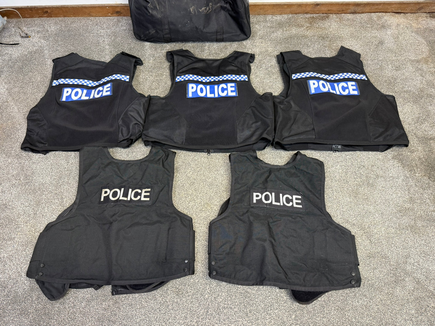 10x Ex police Body Armour Covers Job Lot Collectable Film Uniform Hire