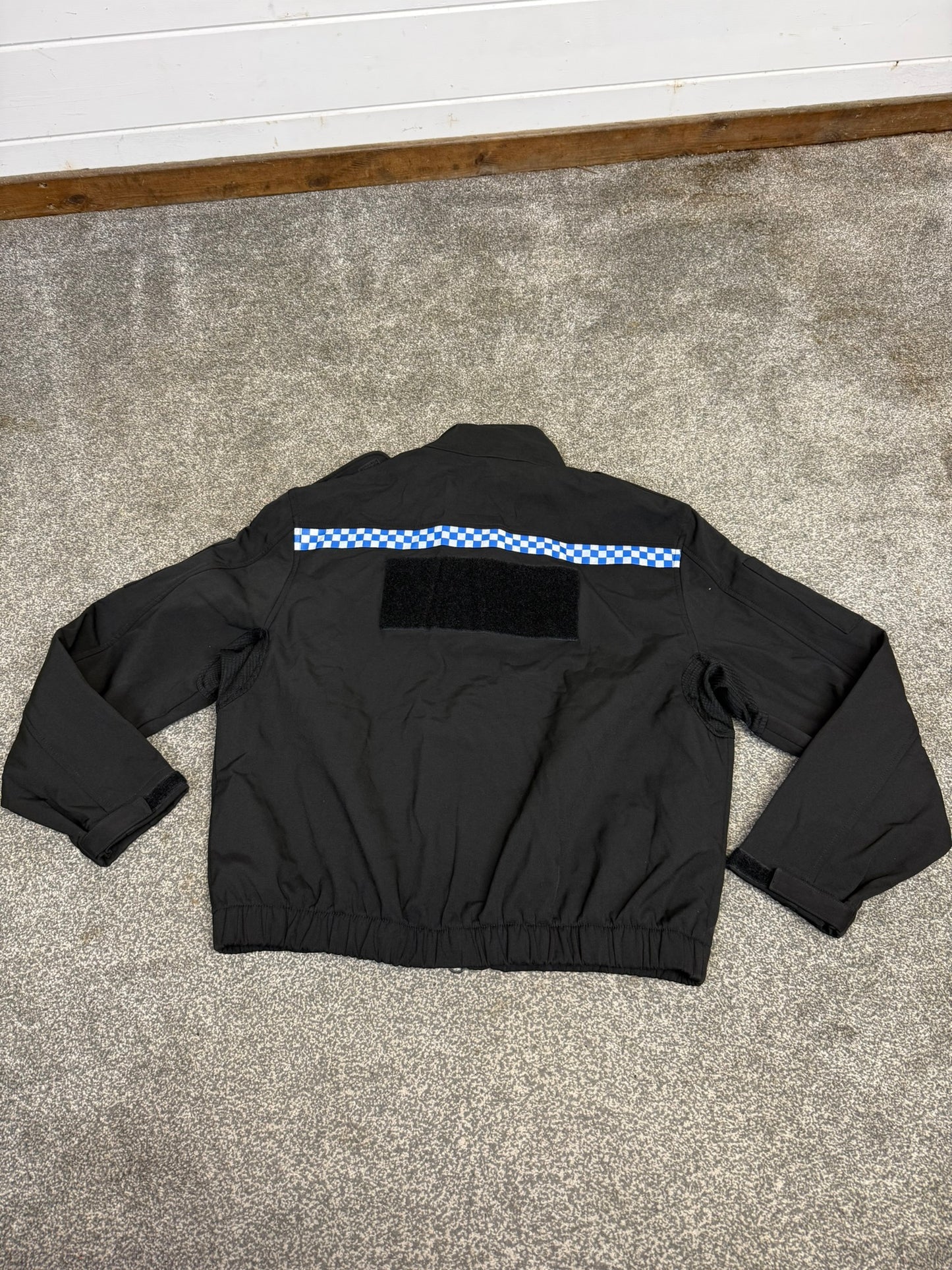 Black Softshell Jacket Fleece Medium - Ex Police Reflective Security Hiking Riding