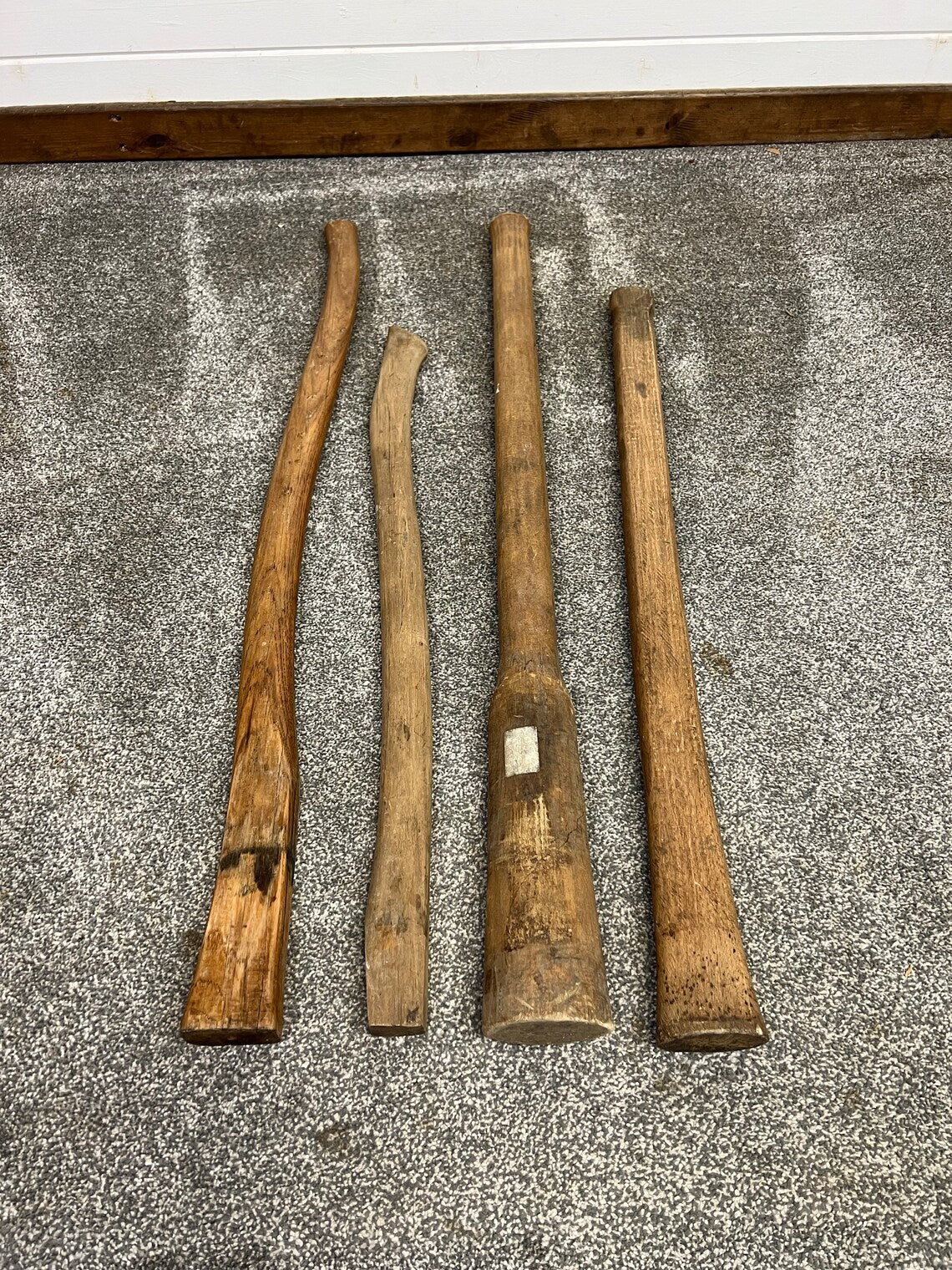 4x Long Handle Axe Hammer Wooden Handle Shafts Job Lot Vintage Workshop Tools