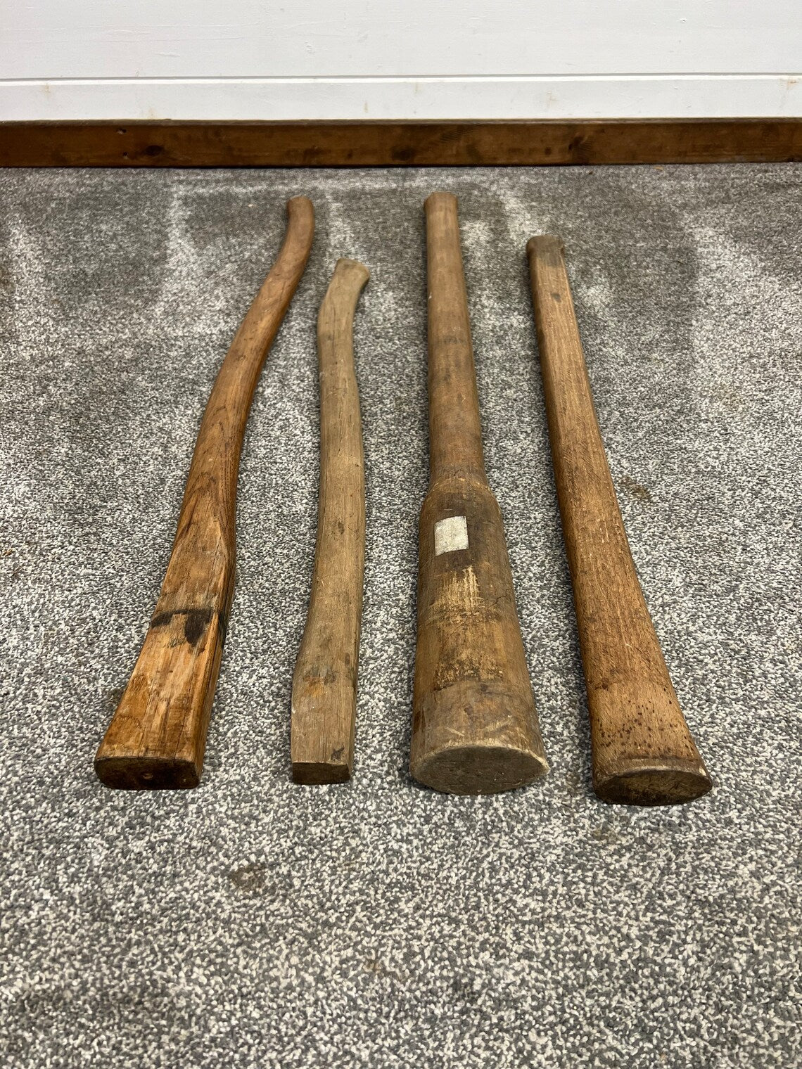 4x Long Handle Axe Hammer Wooden Handle Shafts Job Lot Vintage Workshop Tools