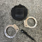 Vintage Police Hiatt Chain Link Handcuffs With Leather Pouch & Key Collectible Memorabilia