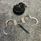 Vintage Police Hiatt Chain Link Handcuffs With Leather Pouch & Key Collectible Memorabilia