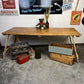Rustic Industrial Trestle Table Top Wooden Vintage Table Farmhouse Desk Wedding Chic