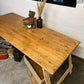 Rustic Industrial Trestle Table Top Wooden Vintage Table Farmhouse Desk Wedding Chic