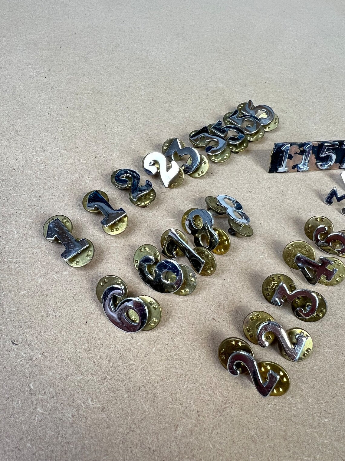 Vintage British Police Chrome Number Collar Number Job Lot Costume Collector