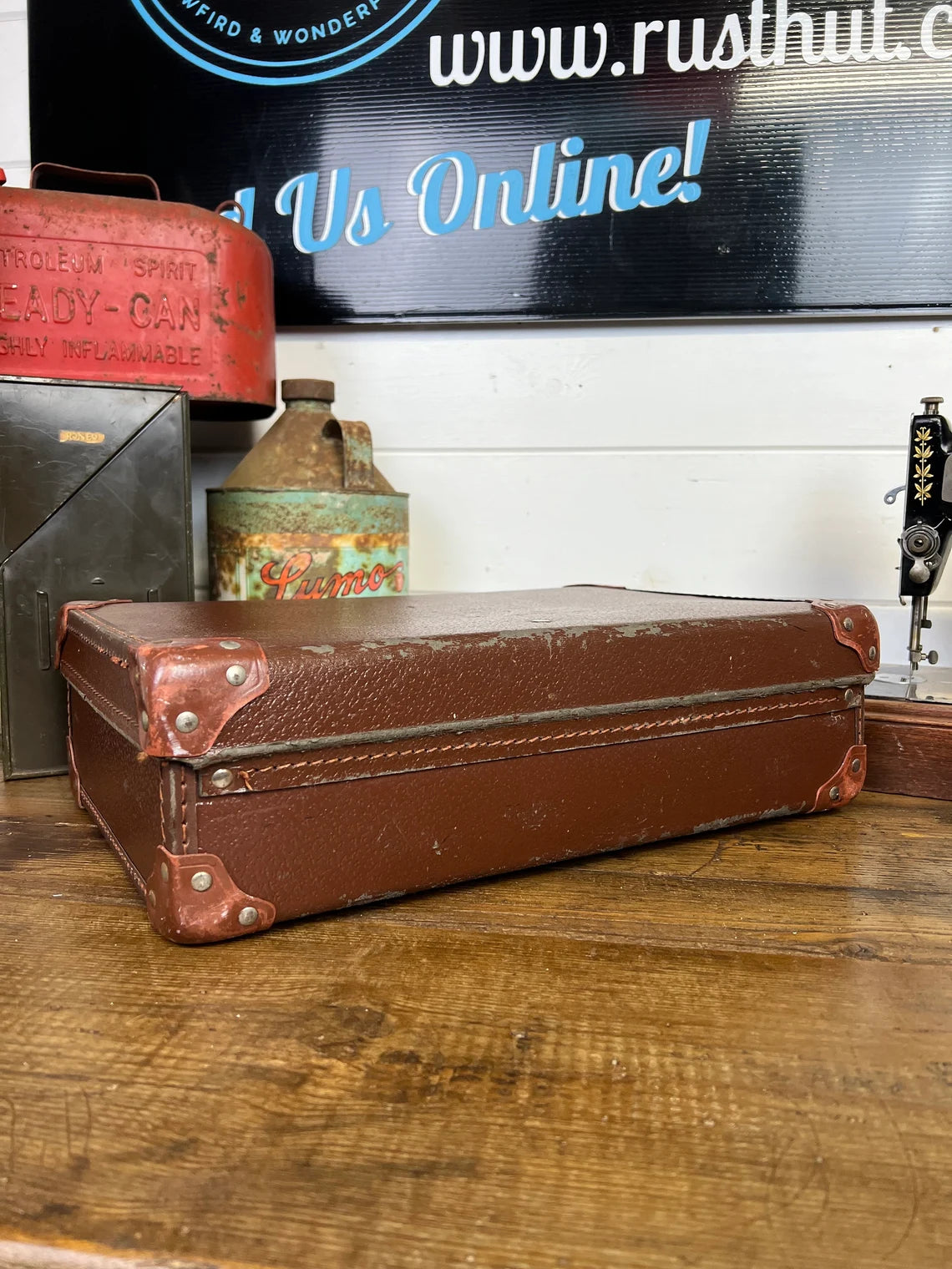 Small Vintage Suitcase Trunk Boho Rustic Home Decor Vintage Display Prop