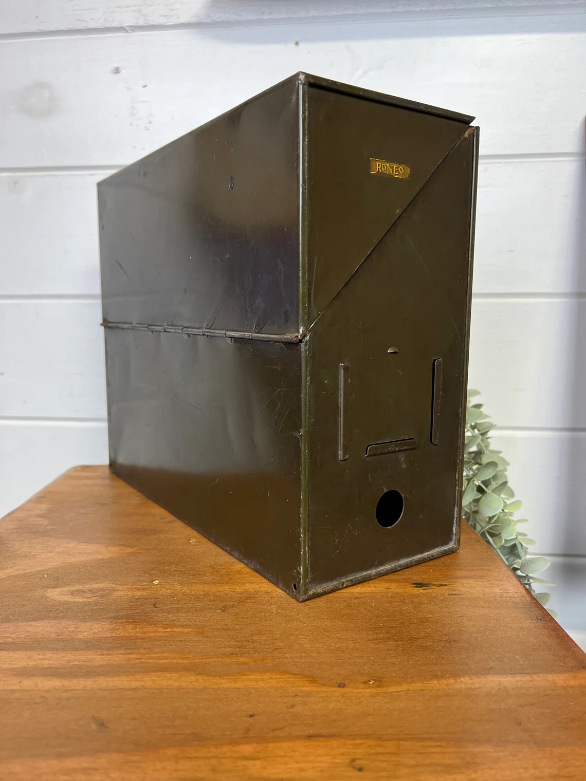 Vintage Metal Filing Box Roneo British Made Rustic Industrial Office S ...