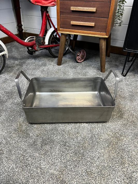 British Army WW2 1940 Vintage Military Stainless Steel Cooking Pot Tin Tray
