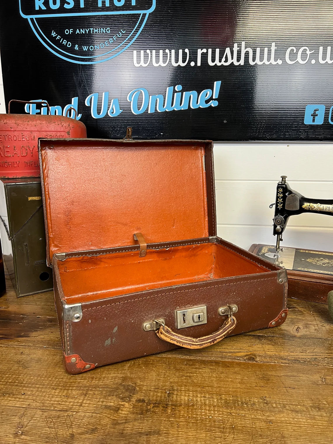 Small Vintage Suitcase Trunk Boho Rustic Home Decor Vintage Display Prop