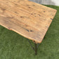 Rustic Vintage Wooden Folding Trestle Table Industrial Farmhouse Dining Garden Reclaimed Army