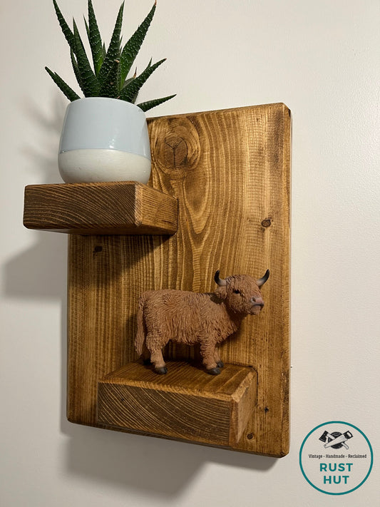 Rustic Chunky Wooden Shelf Handmade Shelves Small Ornament Display