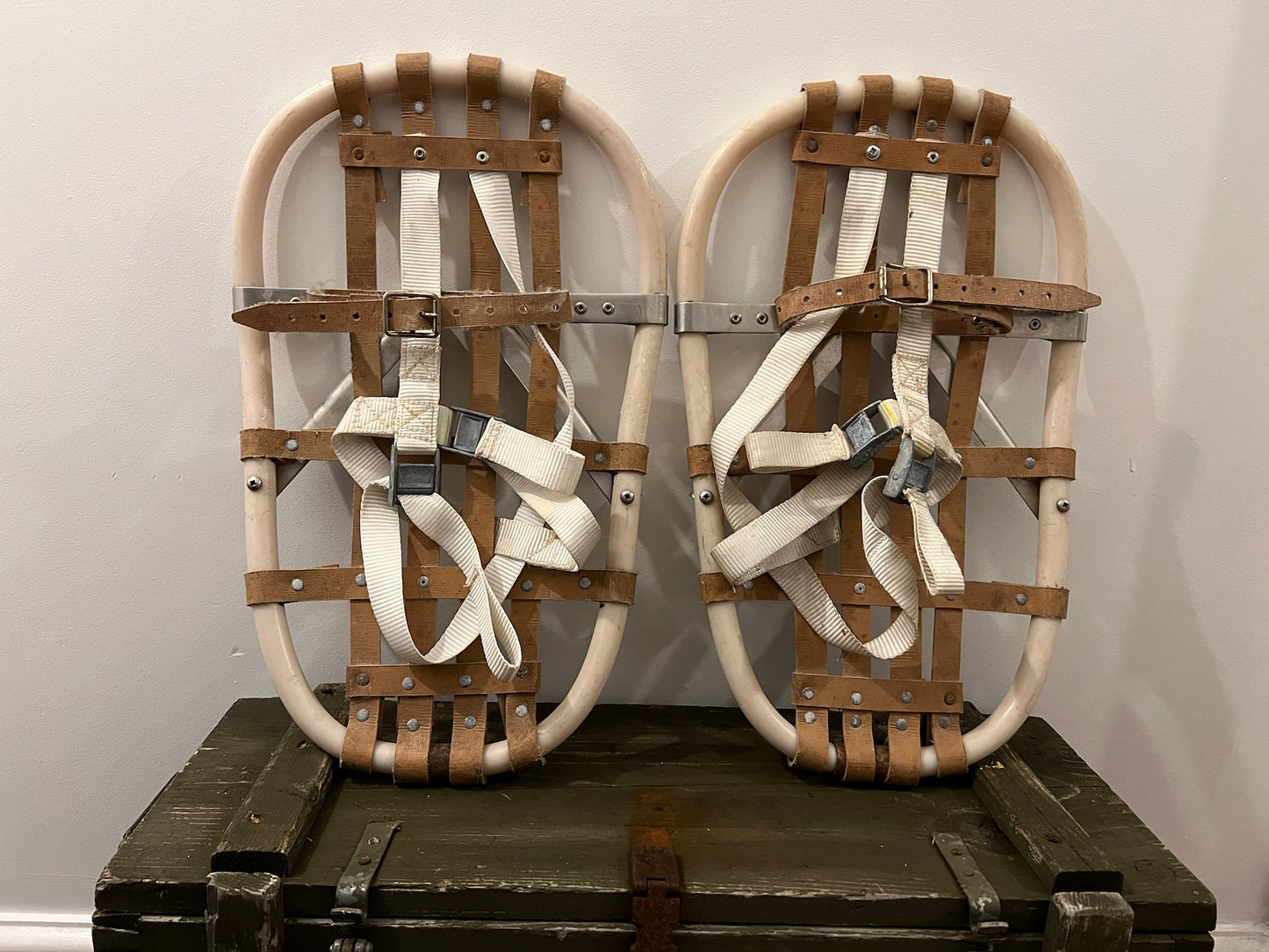 Vintage Rustic Trapper Snowshoes Reclaimed British Army