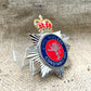 Civil Nuclear Constabulary Obsolete Enamel Bobby Helmet Badge Plate Queens Crown