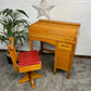 Vintage Childs Beech Roll Top Desk & Swivel Chair Kids Retro Bedroom Decor
