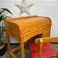 Vintage Childs Beech Roll Top Desk & Swivel Chair Kids Retro Bedroom Decor