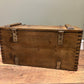 Wooden Ammo Box Vintage 1970 Rustic Storage Chest Industrial Trunk Coffee Table