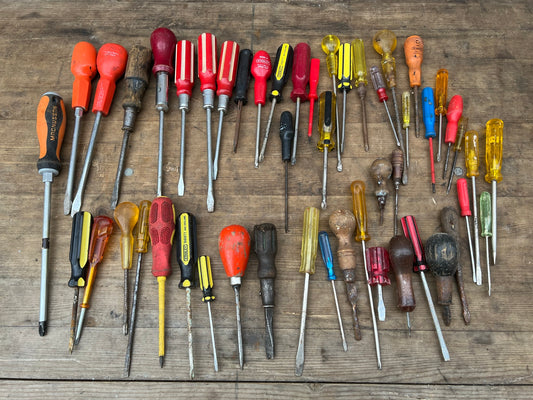 Job Lot of 50x Screwdriver Old Vintage Used Tools