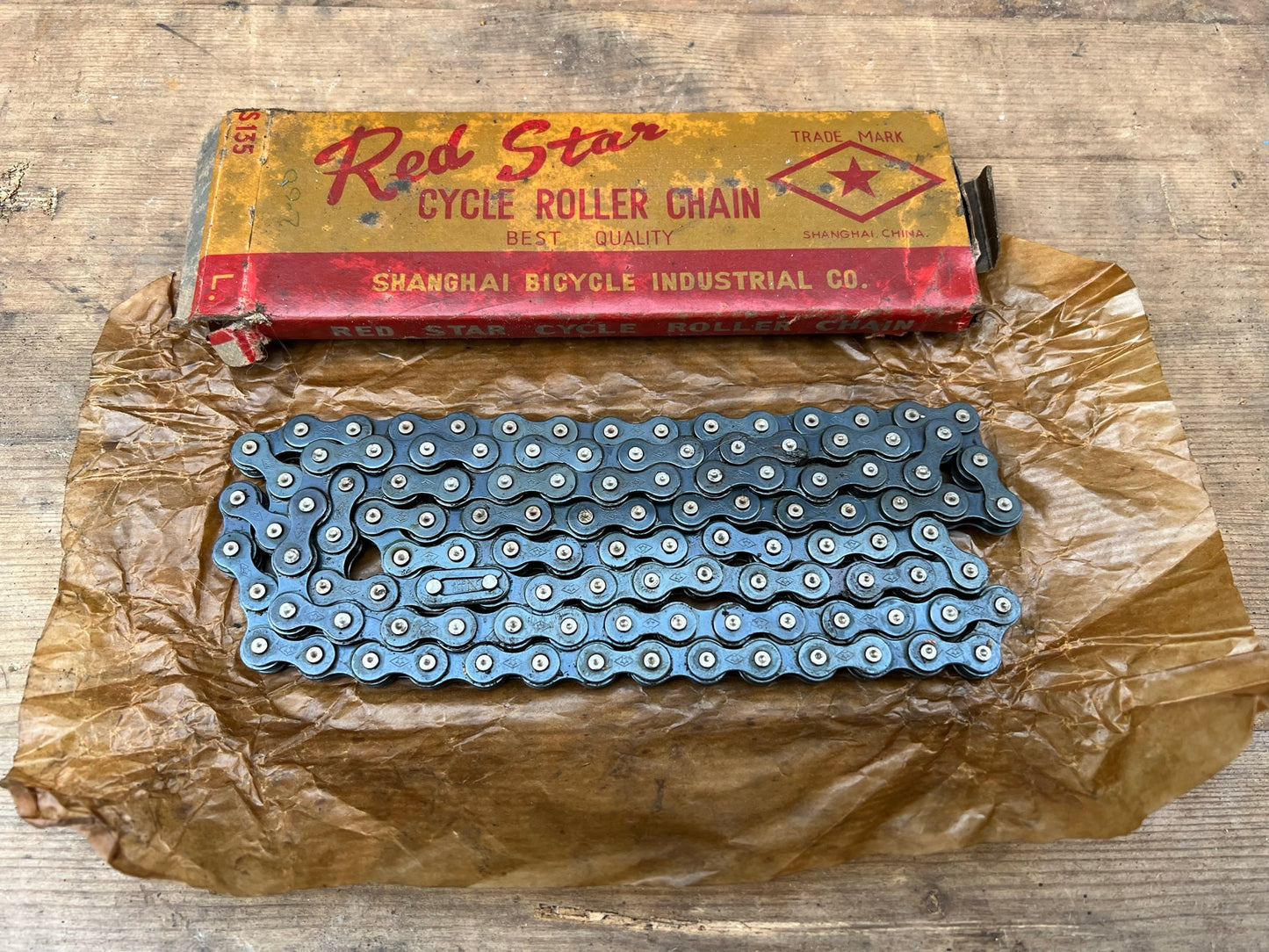 Vintage Bicycle Cycle Chain In Original Box Red Star Brand 1/2"x1/8"