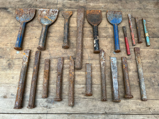 Vintage Brick Bolster Chisel Job Lot x20 Old Builder / Stonemason Tool