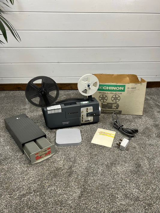 Vintage 1970's Chinon C300 Cine Film Dual 8mm Projector In Good Working Order