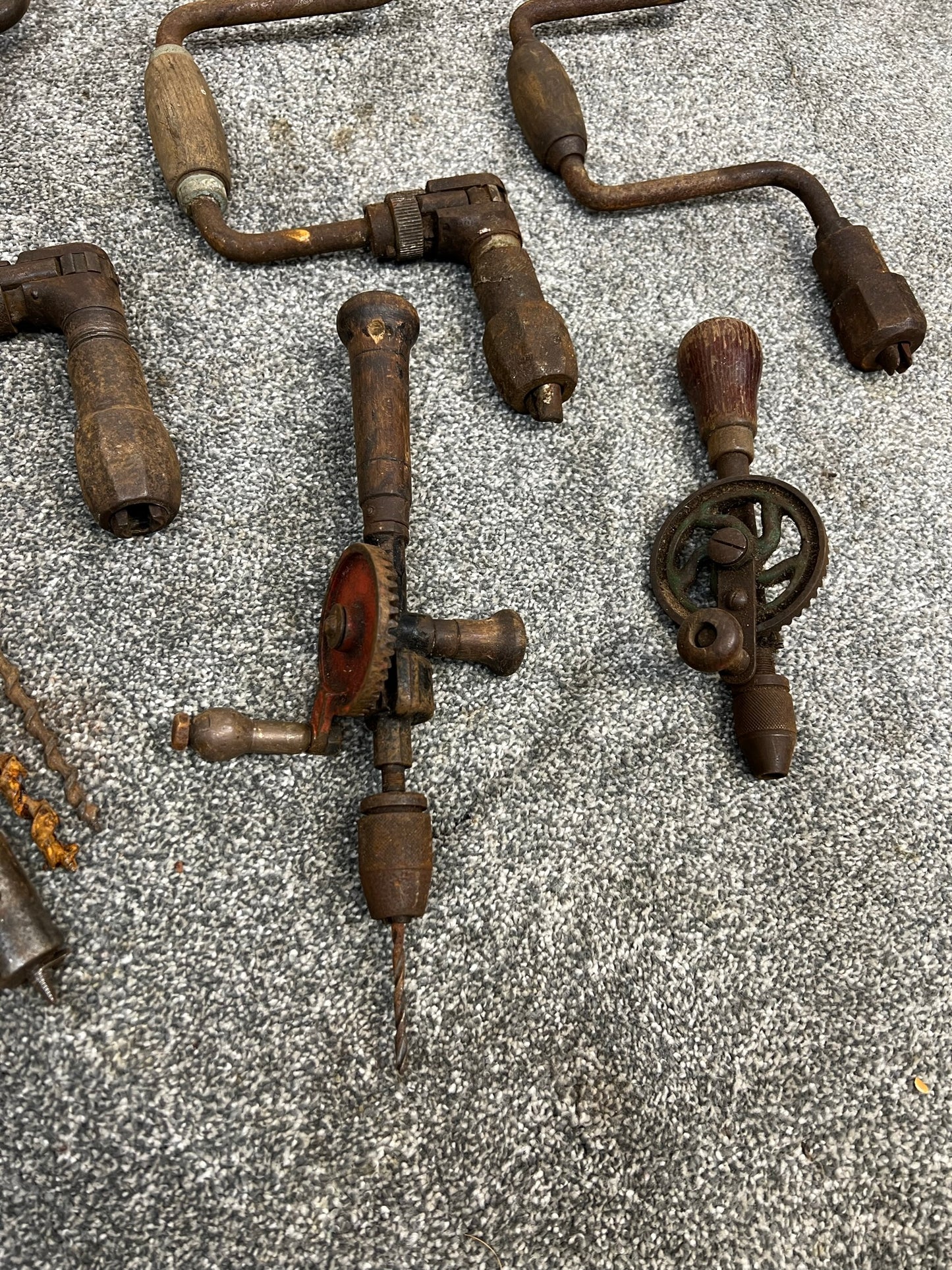 Vintage Drill Job Lot Brace Drill Hand Drill Old Tools Rustic Patina