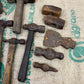 Vintage Hammer Job Lot Hammer Head Axe Head Wooden Mallets Rustic Patina Display Restoration
