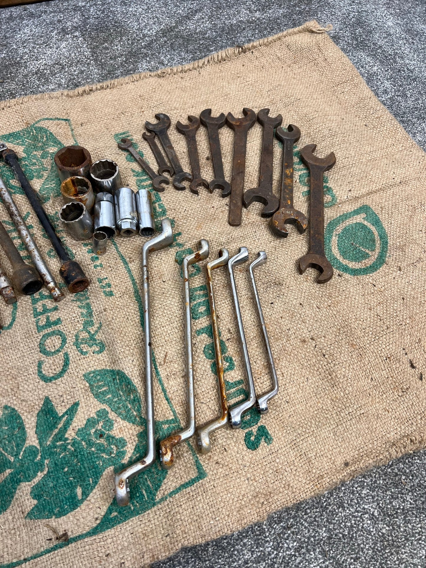 Job Lot of Old Tools Vintage Spanners Ratchets Mixed