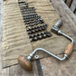 Vintage Retro P&B Hand Brace Drill & Canvas Tool Rool With Auger Drill Bits