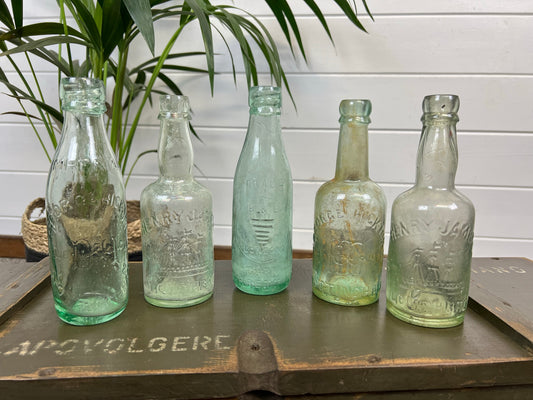 5x Vintage Glass Bottles Decorative Codd Neck Bottle Wedding Centre Decor Rustic Home Deco