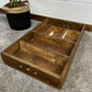 Vintage Wooden Tool Tray Carpenters Toolbox Insert Rustic Compartment Storage