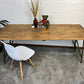 Rustic Vintage Wooden Folding Trestle Table Industrial Farmhouse Dining Garden Reclaimed Army
