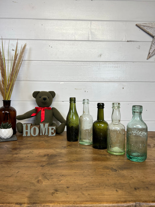 5x Vintage Glass Bottles Job Lot Decorative Codd Neck Bottle Wedding Decor Rustic Home Deco