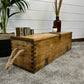 Vintage Wooden Storage Chest Rustic Industrial Home Toy Box Blanket Slipper Box