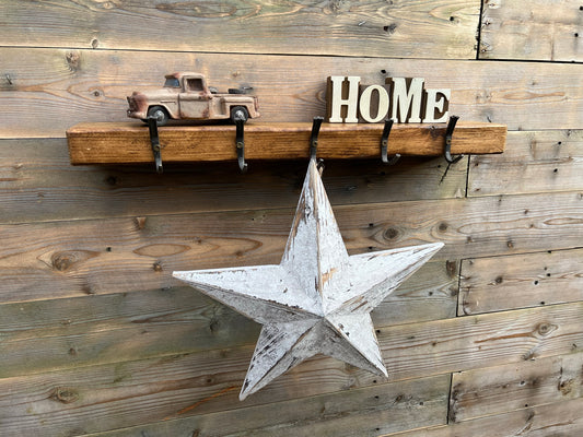 Rustic Industrial Coat Hat Hook Shelf Reclaimed Iron Hooks Rustic Farmhouse Chic Home