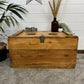 Rustic Wooden Chest Trunk Blanket Box Vintage Farmhouse Coffee Table Ottoman