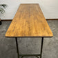 Vintage Folding Wooden Trestle Table Industrial Metal Legs Rustic Farmhouse Dining Desk Wedding Event