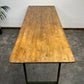 Vintage Folding Wooden Trestle Table Industrial Metal Legs Rustic Farmhouse Dining Desk Wedding Event