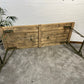 Vintage Folding Wooden Trestle Table Industrial Metal Legs Rustic Farmhouse Dining Desk Wedding Event
