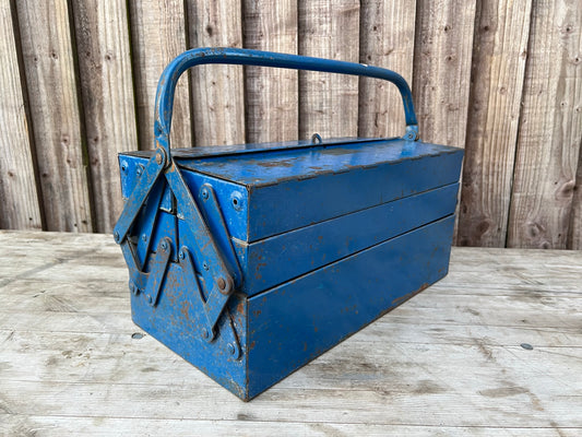 Metal Retro Vintage Engineers Toolbox Rustic Patina Tool Chest