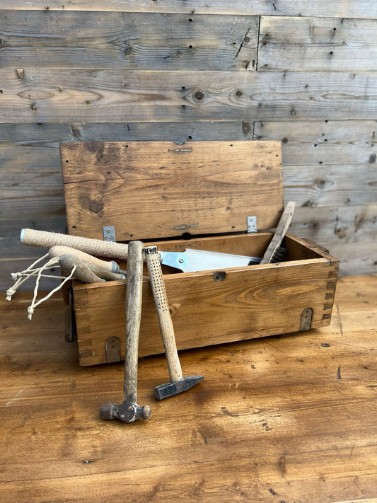 Rustic Wooden Box Storage Gift Box Chest Toolbox Man Cave Reclaimed Ammo Box