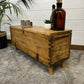 Vintage Wooden Storage Chest Side Table Coffee Table Industrial Trunk Rustic Farmhouse Home Decor